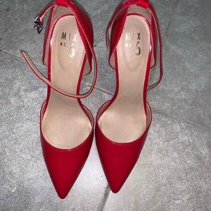 Red patent leather heels